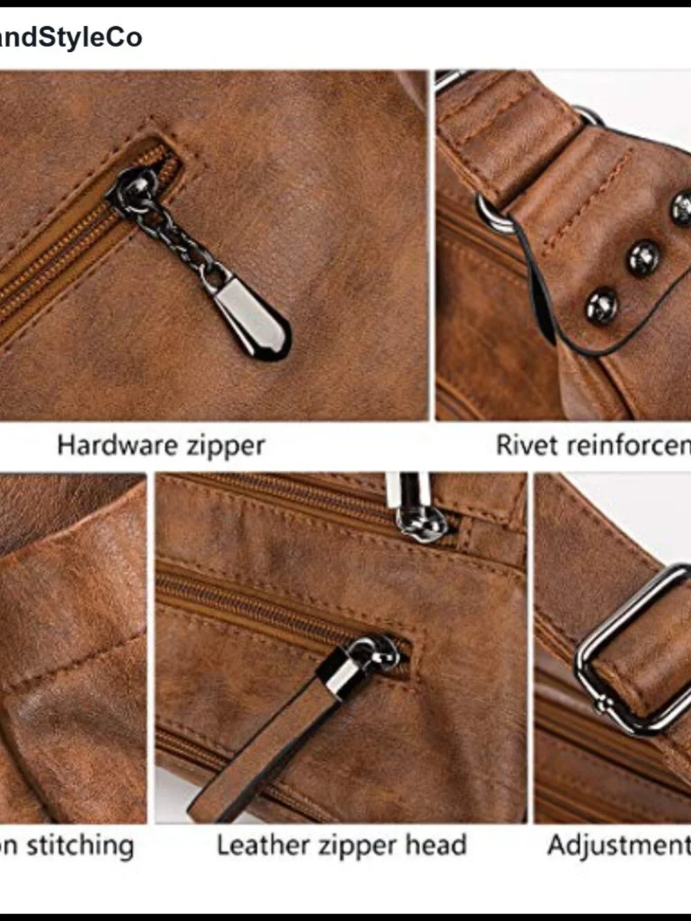 Artwell Soft PU Leather Crossbody Hobo Bag Multi Pocket